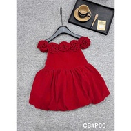 PUMPKIN FLOWER DRESS SET FOR GIRLS WEARING NOELCNY 10-30KG(5BH) dress budak perempuan gaun budak per