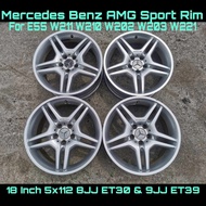 Mercedes Benz AMG Sport RIm 18 inci 5H PCD112 8JJ ET30 / 9JJ ET39 untuk W211 W211 W210 W212 W202 W203 W204 W205 W221 W176