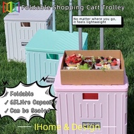 iHome 💥Troli Beli Belah Boleh Lipat , 65L Foldable Shopping Cart Trolley with Climber Wheels and Mov
