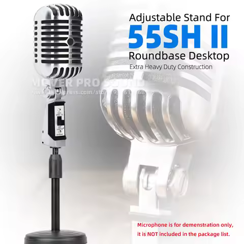 Table Desktop Holder Microphone Stand Compatible With Shure 55 SH 55SH II Classic Tabletop Extending