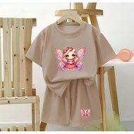 AYDA - SETELAN ANAK MOTIF MARIPOSA DTF / SET ANAK CELANA PENDEK PEREMPUAN / SET ANAK TERBARU DTF