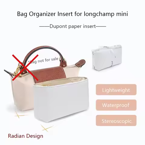 Bag Organizer Insert For Longchamp Mini Dupont Paper Bag Insert Storage Lightweight Bag Support Wate