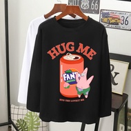 mybhaju hug me merah red graphic t-shirt lengan panjang gadis wanita oversize plus size baggy long s