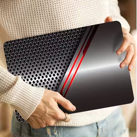 2 Pack Patterned Laptop Art Decals Tech Metal Case, Universal Netbook Skin Stickers Non-Reusable Lap