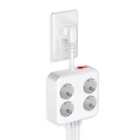 Extension socket,4 AC Outlets 3 USB 1 Type-C, With SwitchStandard Grounding, Multi-pulg,15CM Extensi