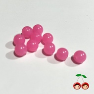 manik bola bulat akrilik jelly candy (@10pcs) - fuchsia 8mm