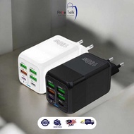 150W Fast Charger Mobile Handphone 6 Ports 3 Pin Plug PD Charger 4 USB 2 Type C Adapter