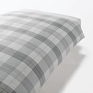 MUJI 15585236 Cotton Flannel Duvet Cover for Queen, 82.7 x 82.7 inches (210 x 210 cm), Gray Check