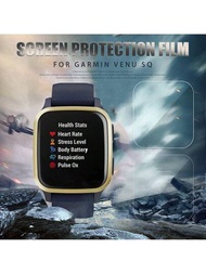 2入組柔軟鋼化玻璃非全覆蓋保護膜,適用於garmin Venu Sq智能手錶高清屏幕保護膜抗刮花(只售賣手錶膜)