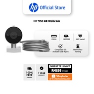 HP 950 4K High Res Webcam / 360º swivel / With AI face framing / Dimensions (cm) : 6.7 x 4.5 x 6.57