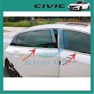 Honda Civic 10th Gen 2016-2020   Car Window Lining Chrome   Berjaya Auto Aksesori Kereta