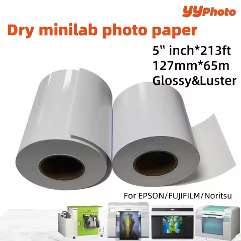 5"inch Dry minilab printers photo paper roll Glossy Luster satin matte 213ft dx100 de100 d1070 D700 