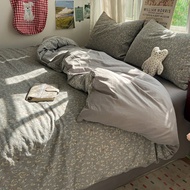 Gray Floral Quilt Cover Set Bedding Set Bedsheet Duvet Cover Comforter Cover Pillow Cases Super Sing