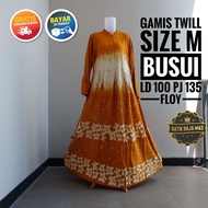 Gamis Wanita Ibu Ibu Orang Tua Dewasa Syari Raya Lebaran Motif Batik Abstrak Twill Pekalongan Busui 