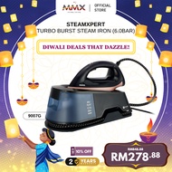 [TempGuard ZeroBurn Technology] MMX SteamXpert 9007G: 2400W 6-Bar 300g Turbo Burst Anti-Bakar Steam 
