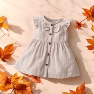 BAJU DRESS BAYI CANTIK TERBARU  Bahan Crinkle Airflow Tunik Beby Kancing Hidup