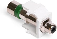 Leviton 40782-REW QuickPort Compression RCA Connector, Black Insert, White