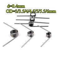 SUS304 d0.4mm OD3/3.5/4/4.5/5/5.5/6mm V-shaped spiral torsion spring angle 60/90/120/180 degrees(HJX