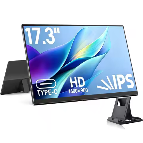 17.3 Inch Portable Monitors 1600*900P HD 72%sRGB IPS 16:9 With Type-C Mini HDMI For Laptop Phone TV 