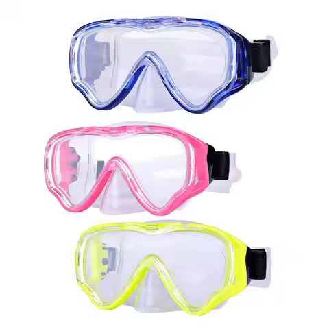 Kids Swim Eyewear Swimming Goggles with Nose Cover Swimming Accessories Anti-fog Wide View Goggle fo