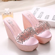 Pearl flower slippers 4.53 inches fashion for women (size 34-40)