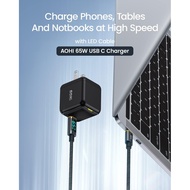 AOHI 65W PD USB C Charger, GaN+ Magcube Fast Wall Charger Power Adapter with 4ft USB C to USB C LED 