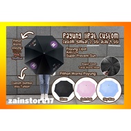 CUSTOM FOLDING UMBRELLA BTS BT21 Theme / OWN DESIGN - Umbrella Color Choices Available: BLACK/PINK/S