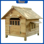 Tenny Rainproof Solid Wood Dog House Outdoor Pet House House Inner Outer Dog Cage Wooden Dog Cage Dog House Four Seasons Dog House