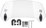 Adjustable Clip On Motorcycle Windscreen, Universal Wind Deflector for Motorbike, Premium ABS Air Sp
