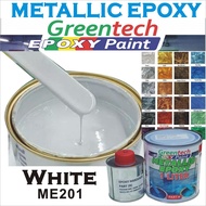 ME201 WHITE ( Metallic Epoxy Paint ) 1L METALLIC EPOXY FLOOR PAINT COATING Tiles &amp; Floor Paint / 1L MATALIC EPOXY Greent