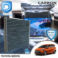 กรองแอร์ Toyota โตโยต้า Sienta คาร์บอน เกรดพรีเมี่ยม (D Protect Filter Carbon Series) By D Filter (ไส้กรองแอร์รถยนต์)