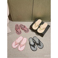 [Purchasing Agent Level]Chanel flip-flops painted style！Little Chanel Striped Slippers Little Chanel