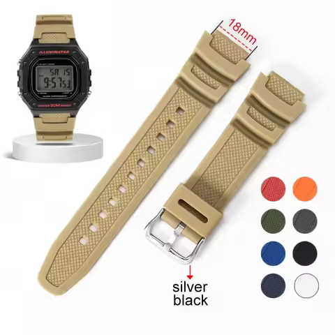 Silicone Watch Strap 18mm for Casio W218H/AE-1200/1100/SGW-300/400/MRW-200 Band Resin Rubber Bracele
