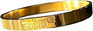 19TH J Jewels -Stainless Steel Gold plated polished MAHADEV oval size bracelet/Kada for men and wome