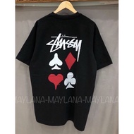 Stussy 015-2 Deck unisex t-shirt, loose form, premium 100% cotton fabric VNXK card shirt - Thick mat