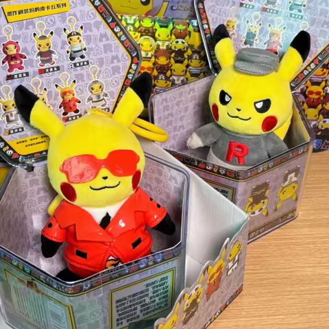 Original Potdemiel Pikachu Prank Dress Up Series Plush Blind Box Pendant Backpack Keychain Mystery B