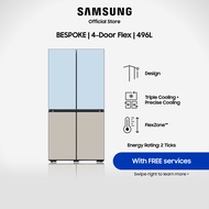 Samsung F-60A948GG39GG BESPOKE Refrigerator 496L Multi-door with Customisable Design 2 Ticks | Auto Ice Maker | UV Deodorising Filter | Digital Inverter Technology