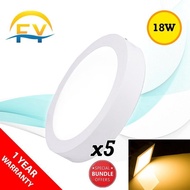 (5pcs) FY Surface Downlight LED Panel Light Ceiling Light 8 inch 18W - Round - WaWhite5pcs) FY Surfa