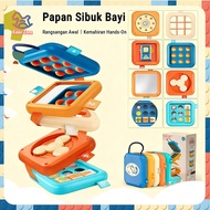 7-in-1 Busy Board Mainan Kiub Sibuk Interaktif Mainan Montessori Pendidikan Awal Aktiviti Deria