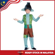 Kids Trolls Branch Costume – Boys Cosplay Outfit with Wig for Halloween & Party
