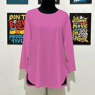 GET FASHION - Kaos oversize lengan 7/8 / Kaos wanita jumbo / Kaos oversize slit BLUS KAOS POLOS