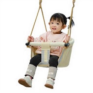 Infant Rocking Seat Wooden Hanging Chair Indoor/Outdoor Toddler Rocking Seat with Belt Adjustable He