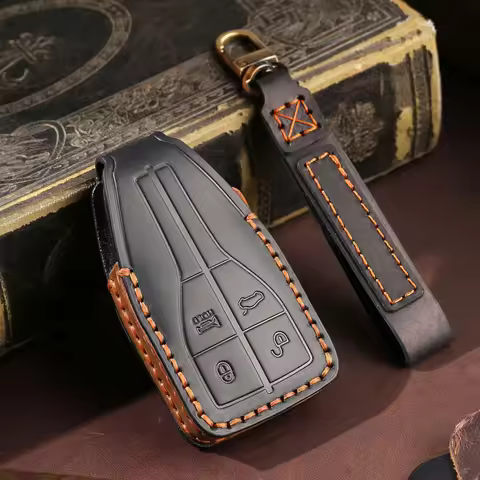 Leather Car Key Cover Keychain Holder Case Protector for Hongqi HS5 H5 H9 HS7 H7 L5 HS3 L9 4button S