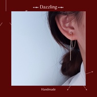 【14k Gold】Simple Drop Chain with Stud Earrings
