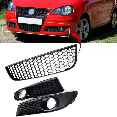 ABS Black 6Q0853665E Car Front Bumper Lower Fog Light Vent Grille Grill Cover Case For VW POLO-GTI 2