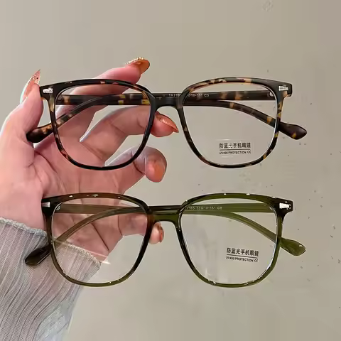 Square Large Frame Myopia Glasses for Women Men Ultra-light Near Sight Eyewear Fashion Prescription 