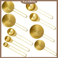 9 Pcs Golden 304 Stainless Steel Measuring Cups and Spoons Set Versatile Measuring Spoons and Cups S