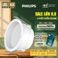 PHILIPS LED ceiling light with deep reflector DL260 7W, 11W D75 - Projection angle: 100 - Neutral, w