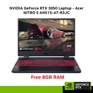 NVIDIA GeForce RTX 3050 Gaming Laptop - Acer NITRO 5 AN515-47-R3JC 15.6 IN/AMD RYZEN 5 7535HS/8GB/51