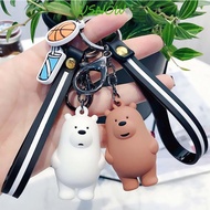 USNOW Key Chain Cute Cartoon Car Pendent Trinket Bear Bag Charm We Bare Bears